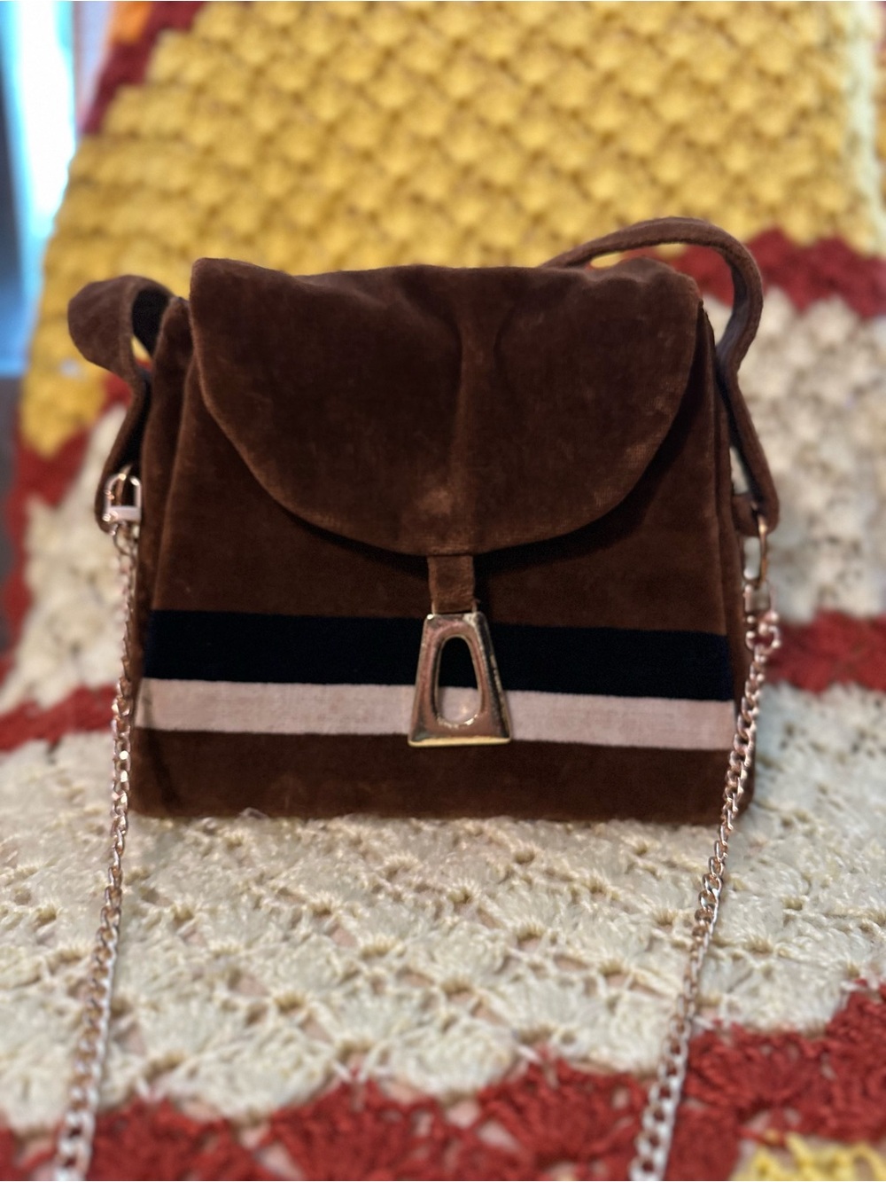 Crown Lewis Vintage Corduroy Hand Bag